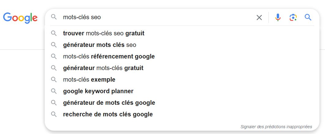suggestions google